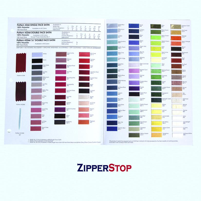 Satin Ribbon Color Card