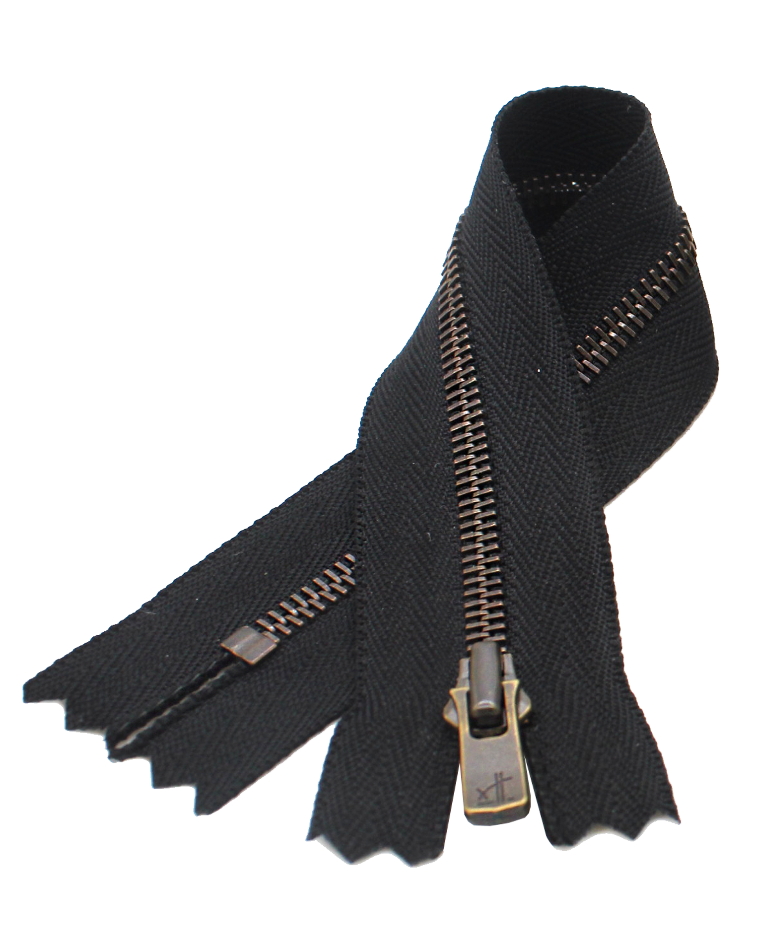 YKK #2 Excella Antique Brass Zipper - Closed Bottom