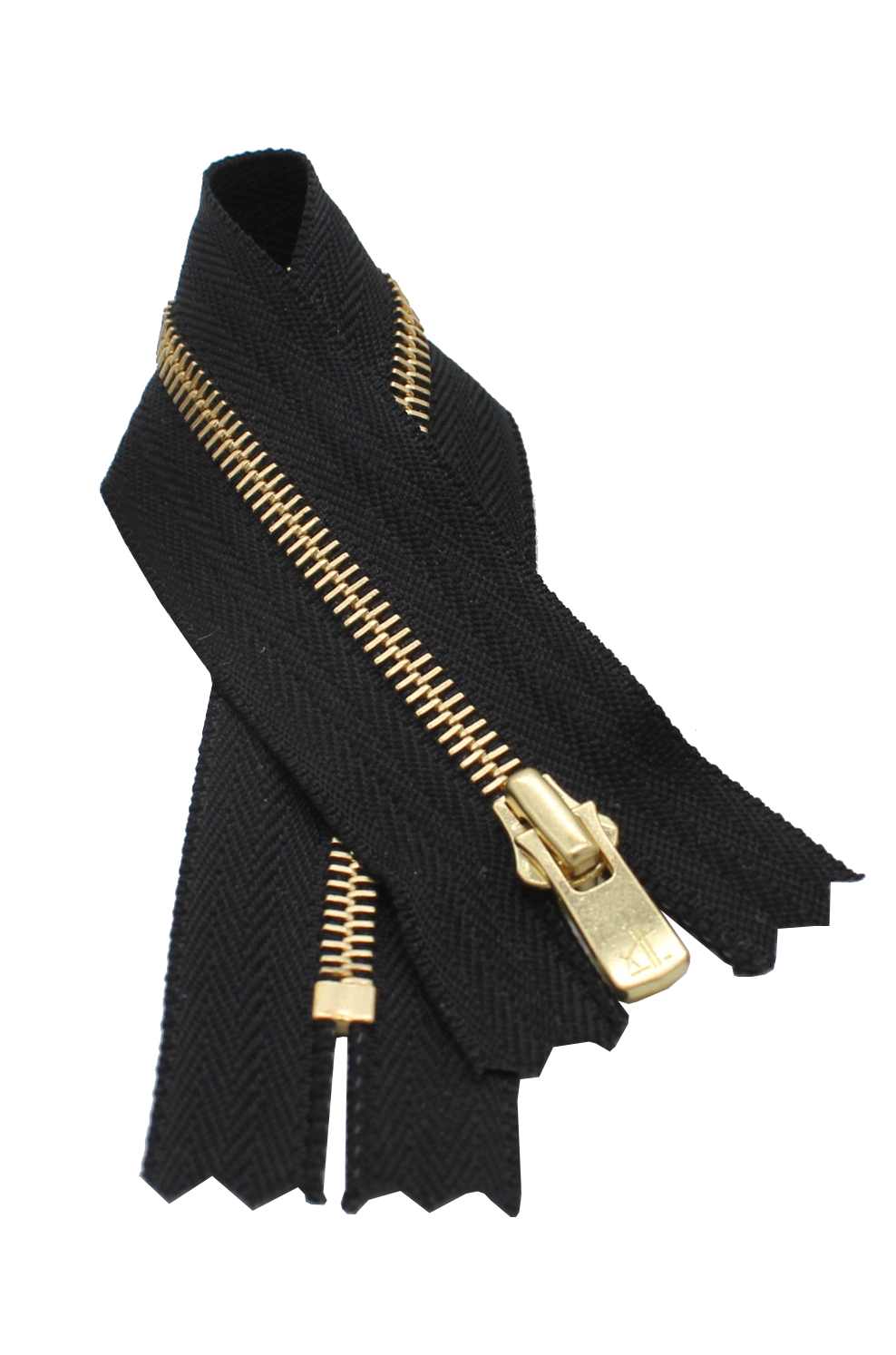 YKK #2 Excella Golden Brass Zipper - Closed Bottom