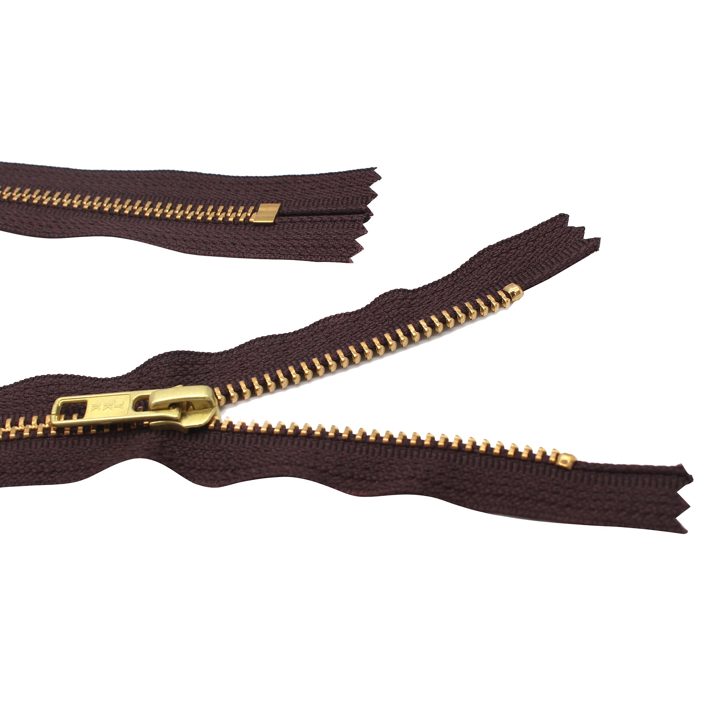 YKK #5 Brass Boot Zippers - Closed Bottom