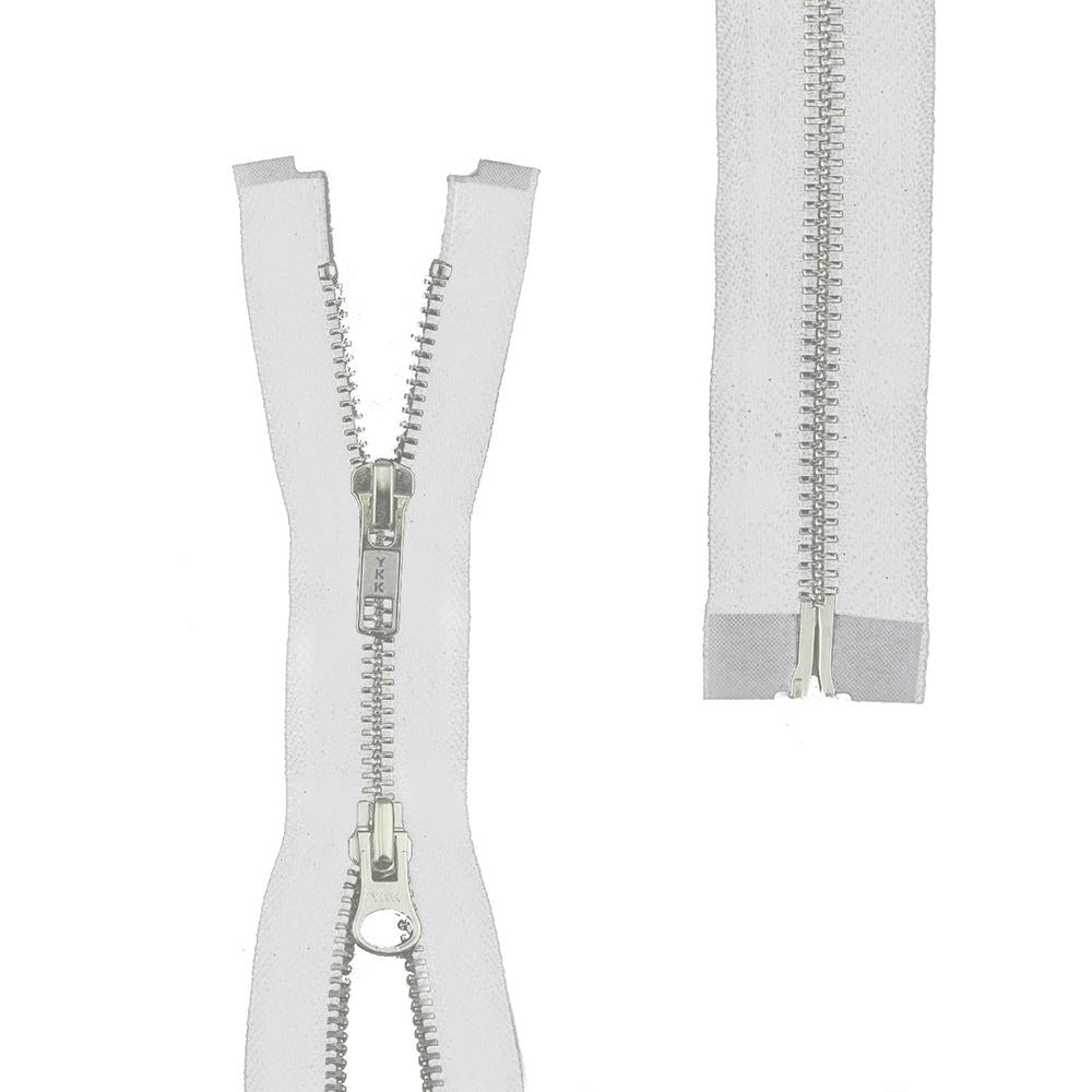 YKK #5 "2-Way" Aluminum Separating 48" - Jacket - Black & White