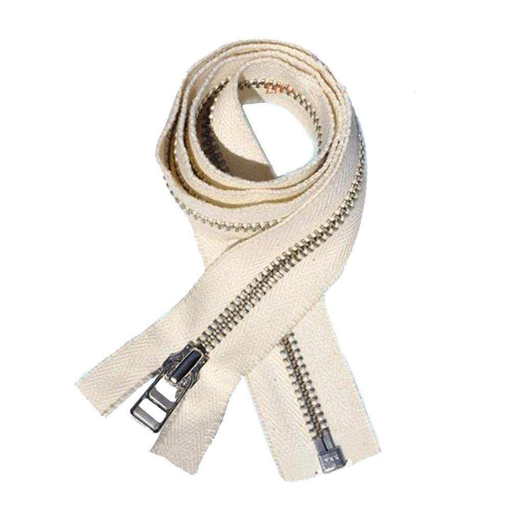 YKK #5 Nickel Separating - 36" Corespun Zipper - Color: Natural