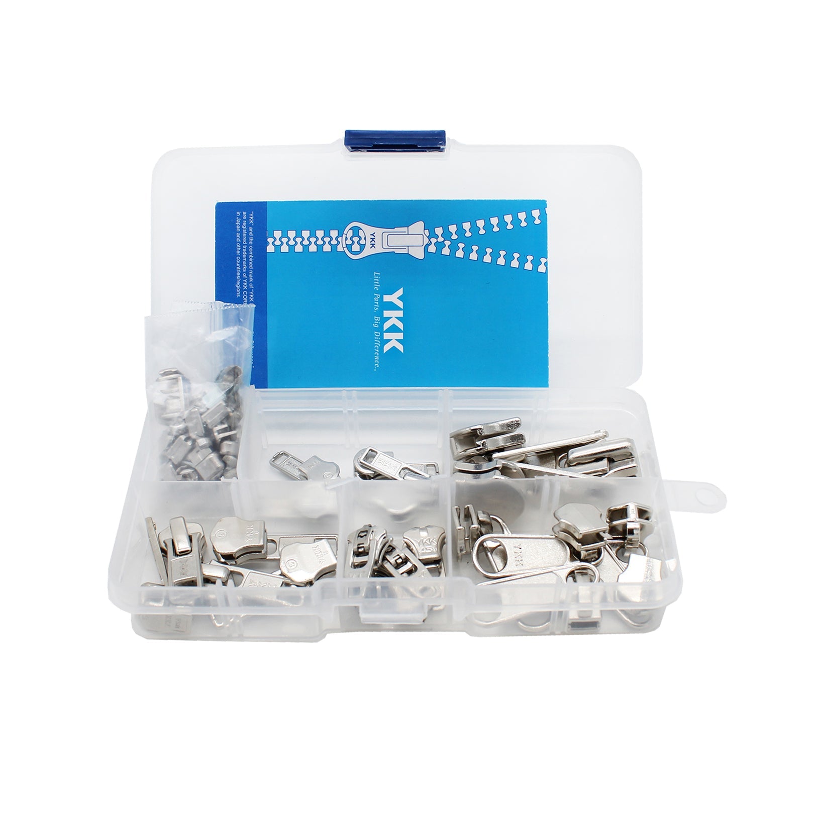 Zipper Repair Kit Solution Metal YKK Assorted Aluminum Slider Easy Container Storage Sets of Sliders #3, #4.5, #5, #10 Top - Bottom Stops
