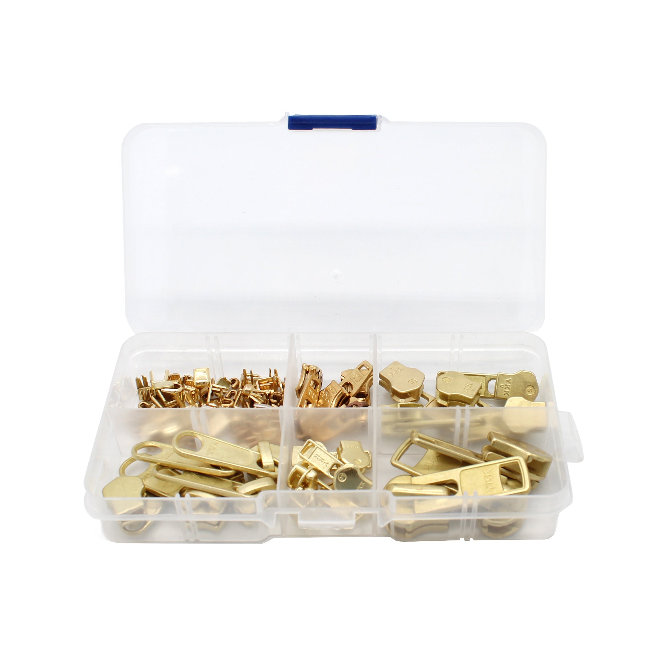 Zipper Repair Kit Solution Metal YKK Assorted Brass Slider Easy Container Storage Sets of Sliders #3, #4.5, #5, #10 Top - Bottom Stops