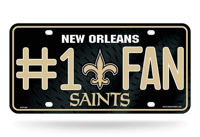 New Orleans Saints NFL #1 Fan Metal License Plate