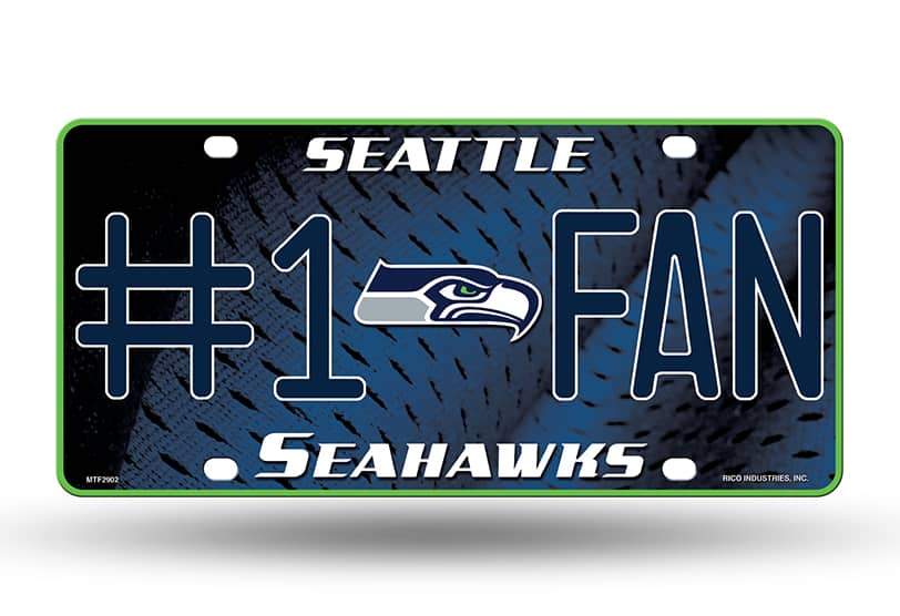 Seattle Seahawks NFL #1 Fan Metal License Plate