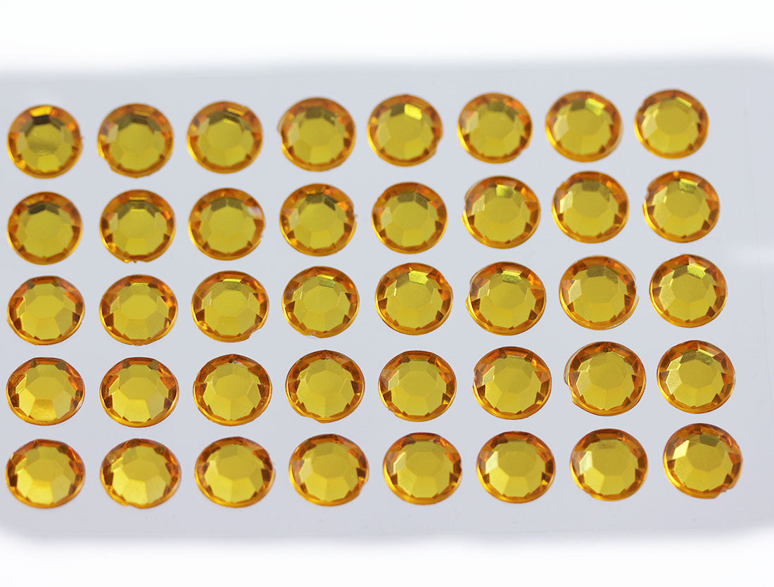 Gold Topaz Stick On Rhinestones