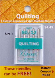 KLASSE QUILTING 5PK SZ 80/12