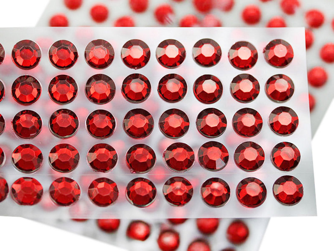 Red Ruby Stick On Rhinestones