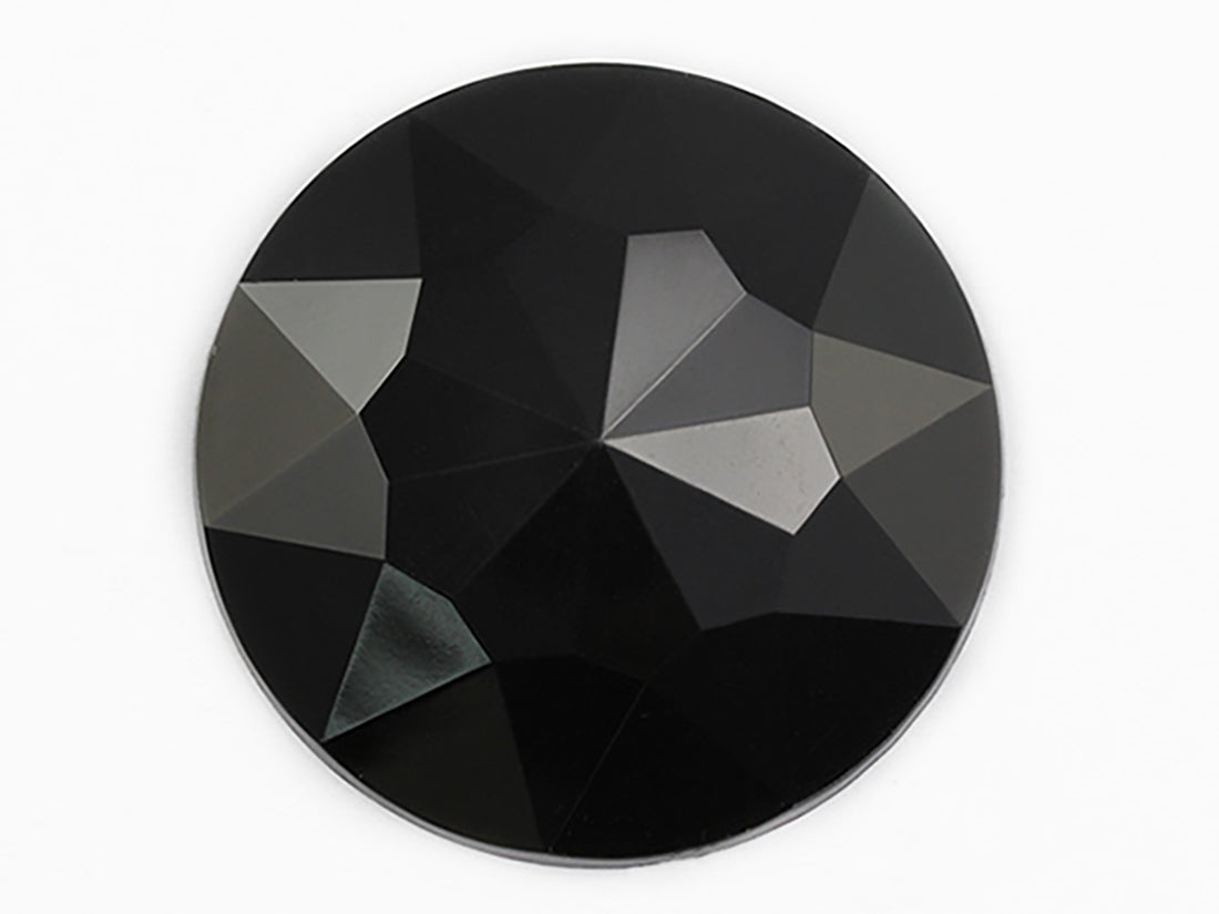 Black Extra Large Flat Back Round Gems