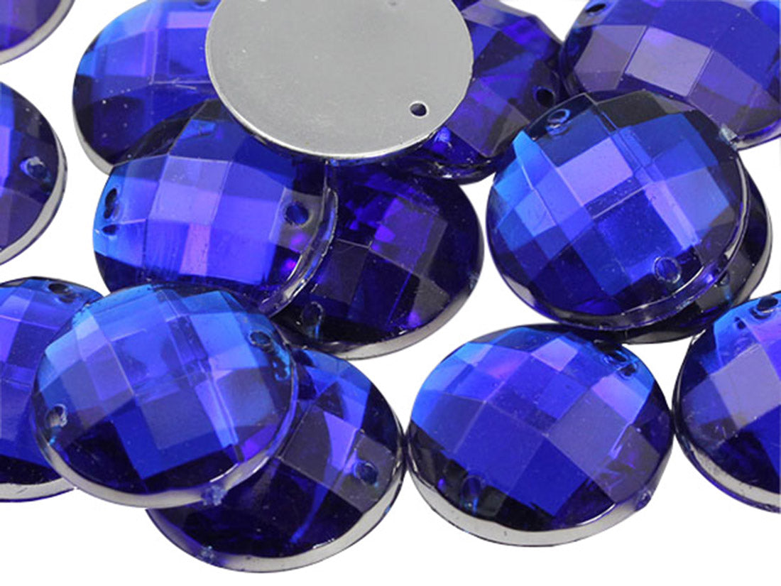 Blue Sapphire Sew On Round Gems