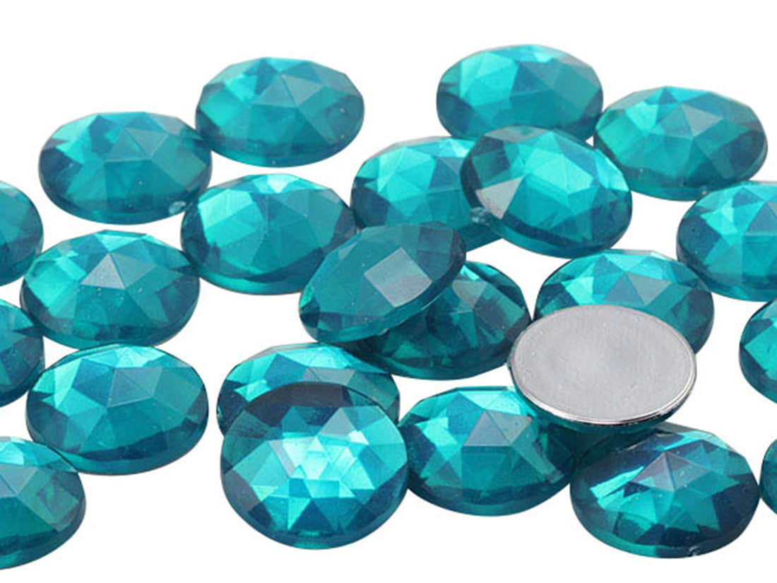 Blue Zircon Flat Back Round Gems