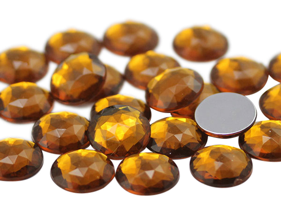 Brown Smokey Topaz Flat Back Round Gems