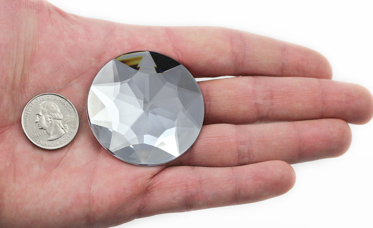 Crystal Clear Extra Large Flat Back Round Gems
