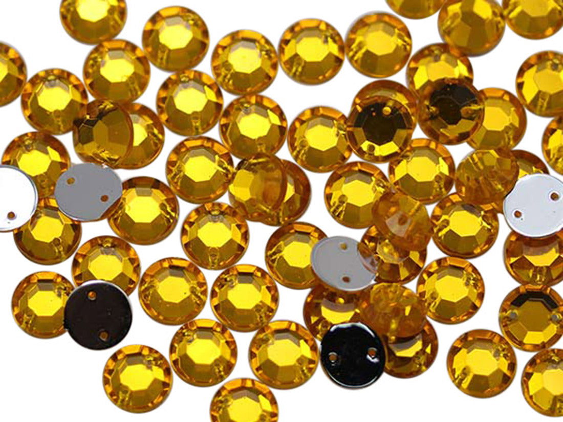 Gold Topaz Sew On Rhinestones
