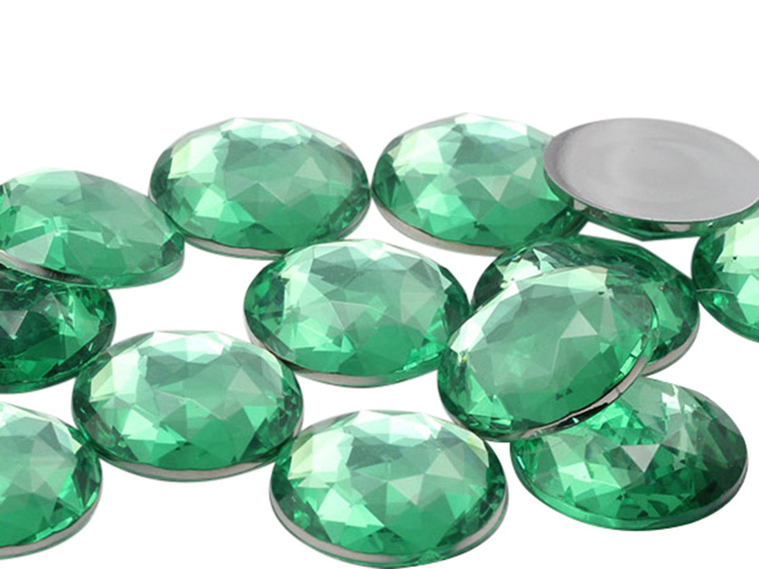Green Peridot H110 Flat Back Round Gems