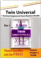 Klass Twin Universal Needle - 6.0 mm/Size 80