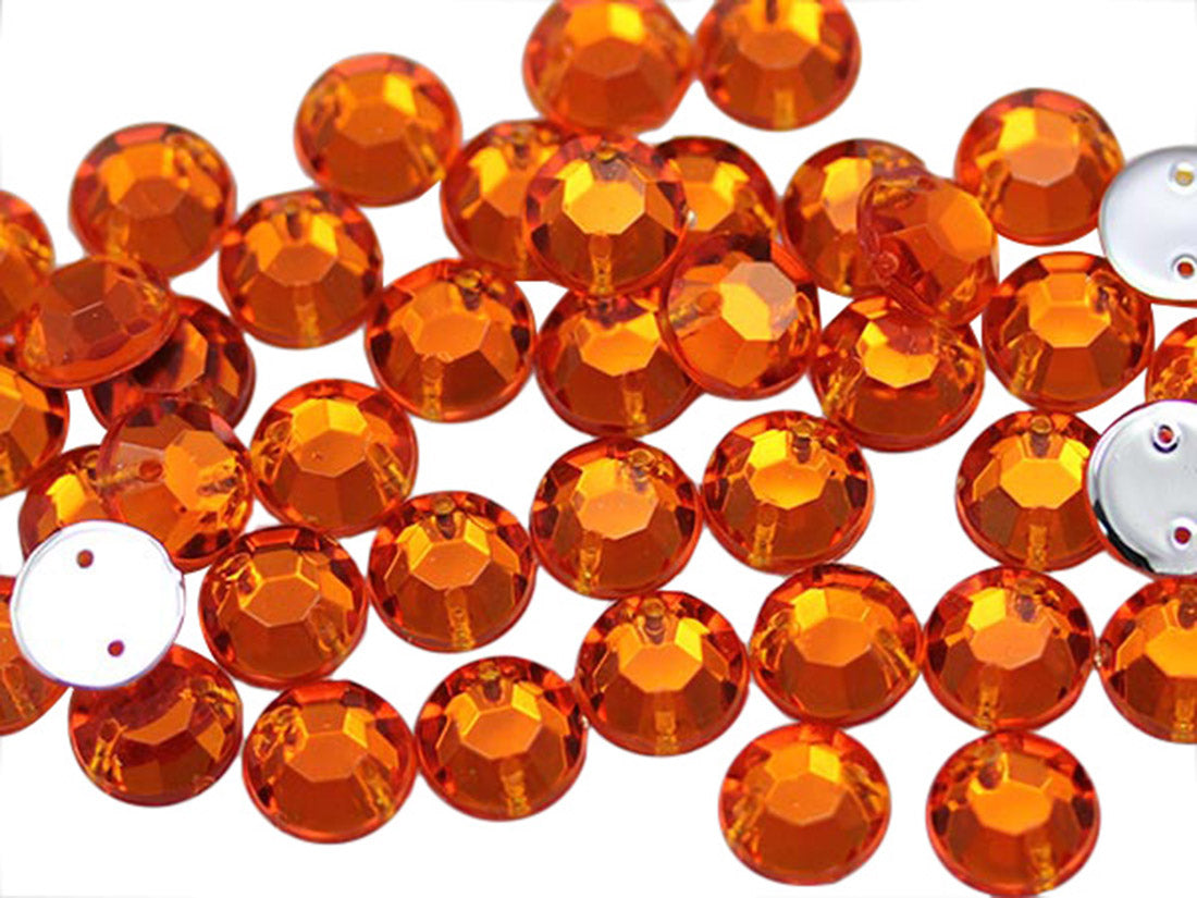 Orange Hyacinth Sew On Rhinestones