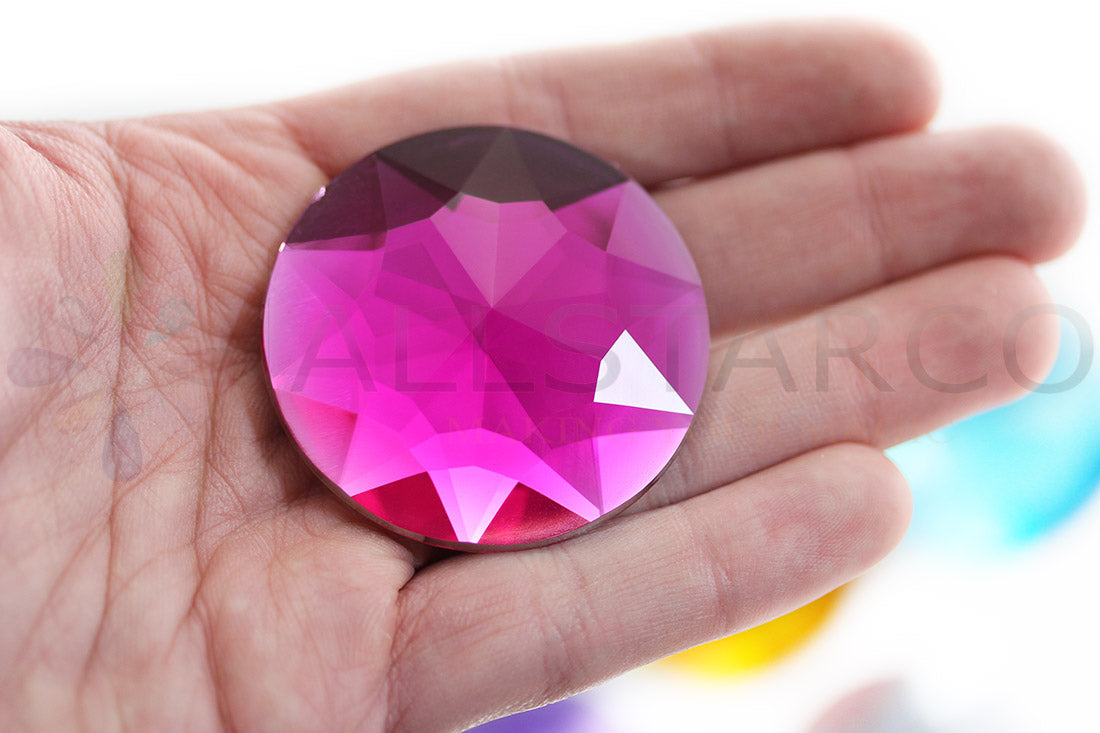 Pink Fuchsia Extra Large Flat Back Round Gems