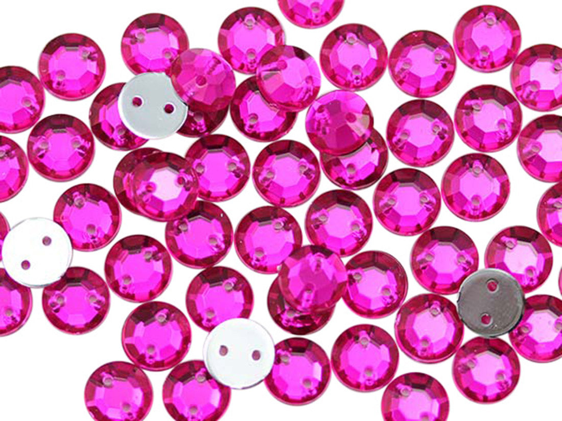 Pink Fuchsia Sew On Rhinestones