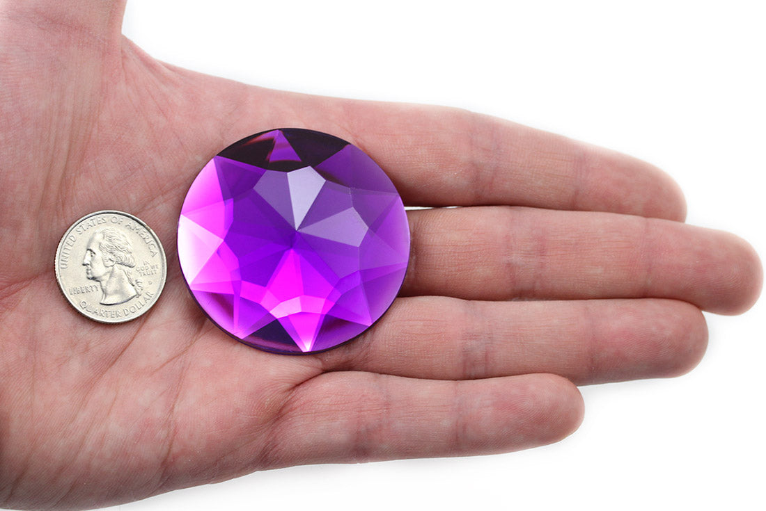 Purple Amethyst Extra Large Flat Back Round Gems