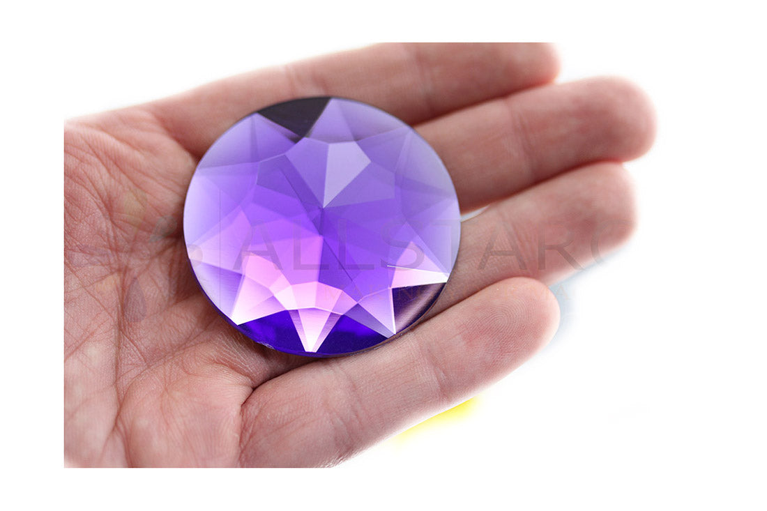 Purple Violet Extra Large Flat Back Round Gems