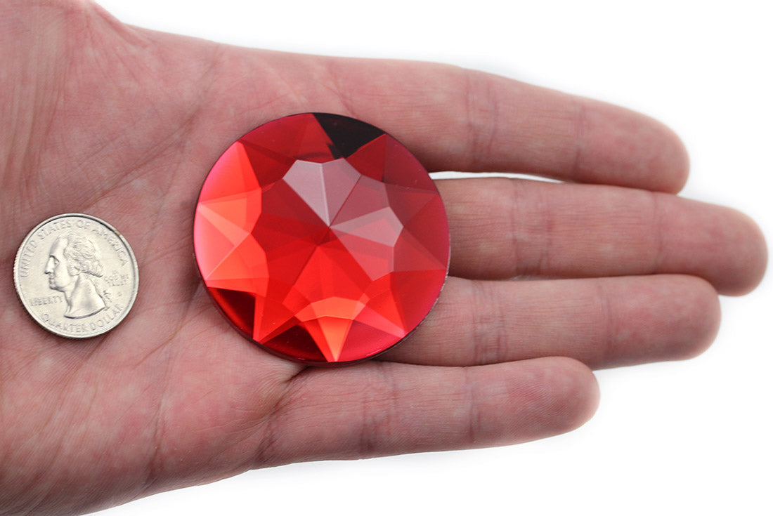 Red Ruby Extra Large Flat Back Round Gems