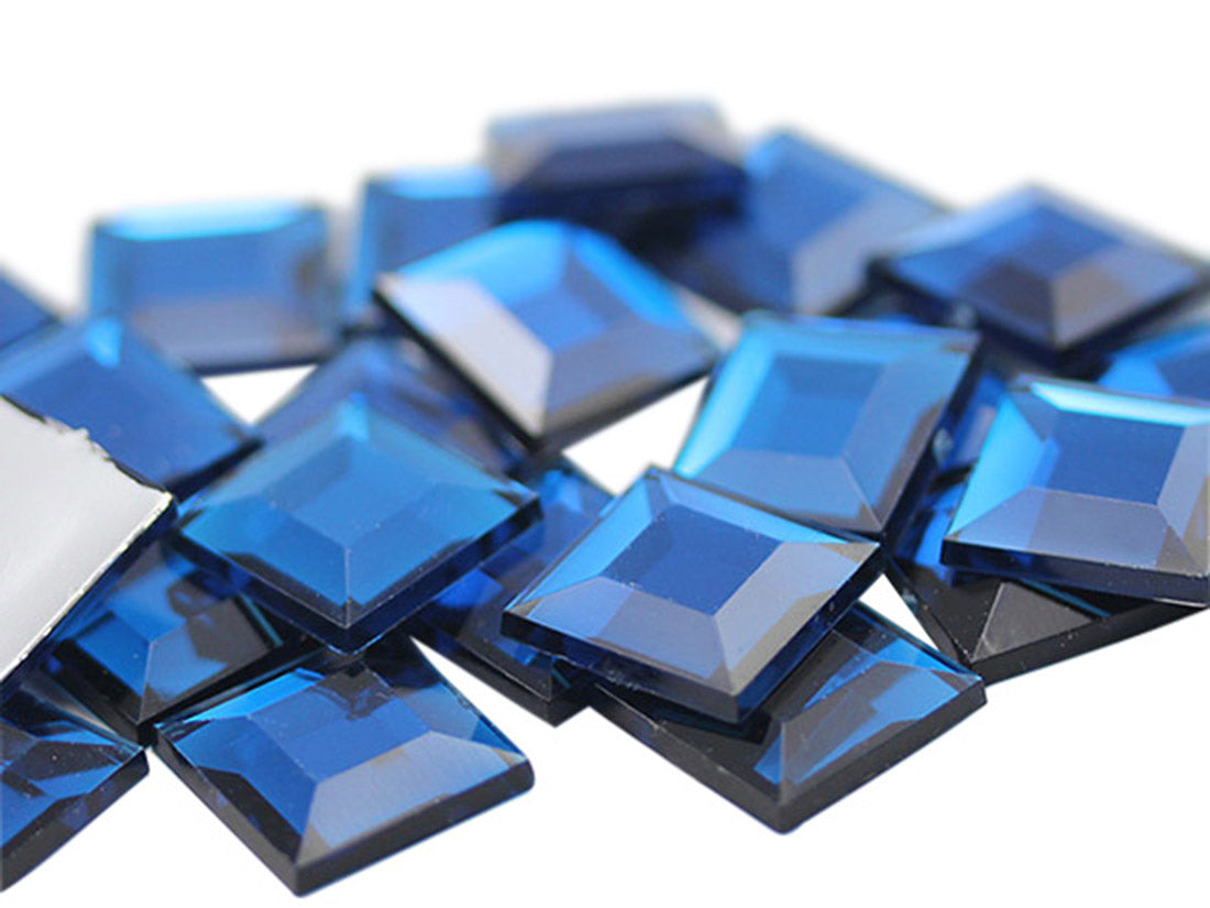 Blue Capri Flat Back Square Gems