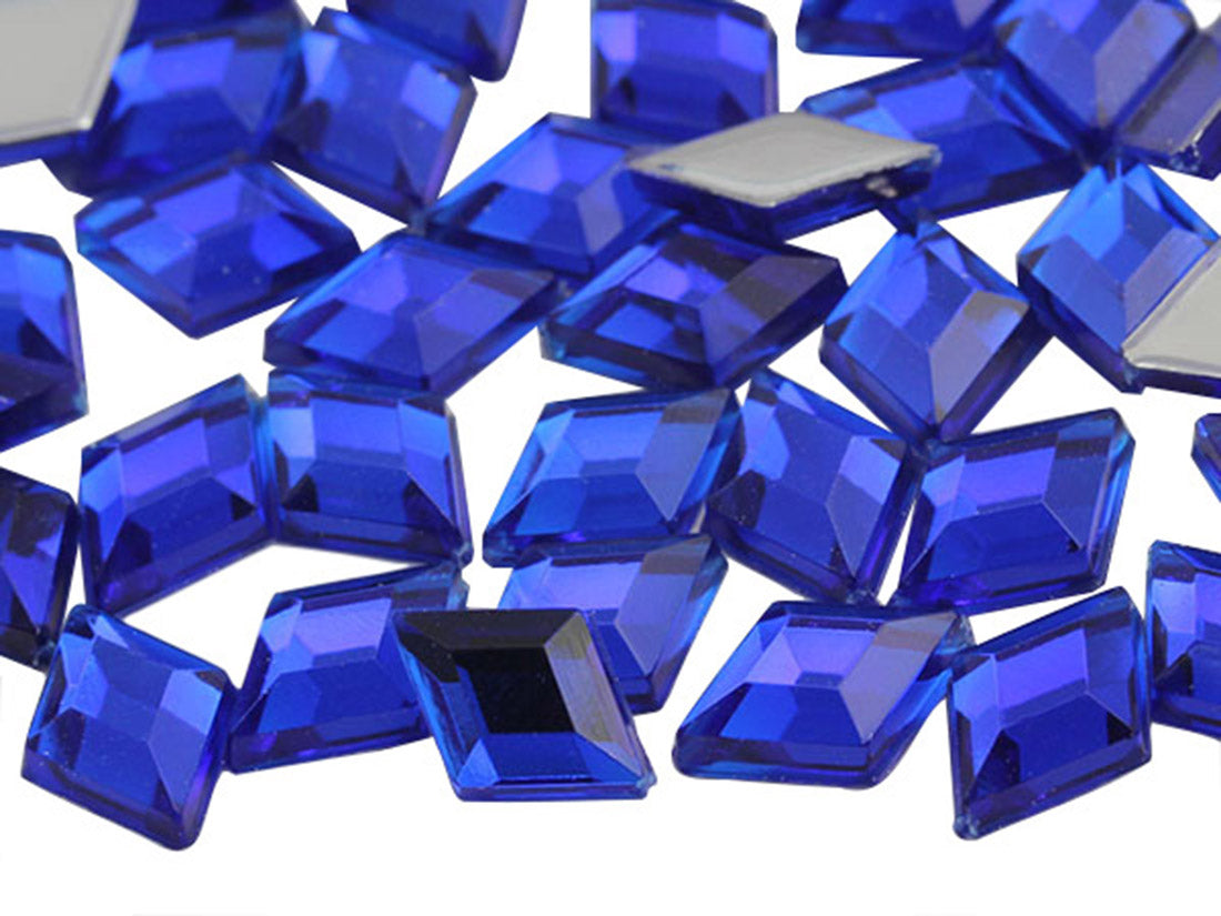 Blue Dark Sapphire Flat Back Diamond Gems - 10x7mm