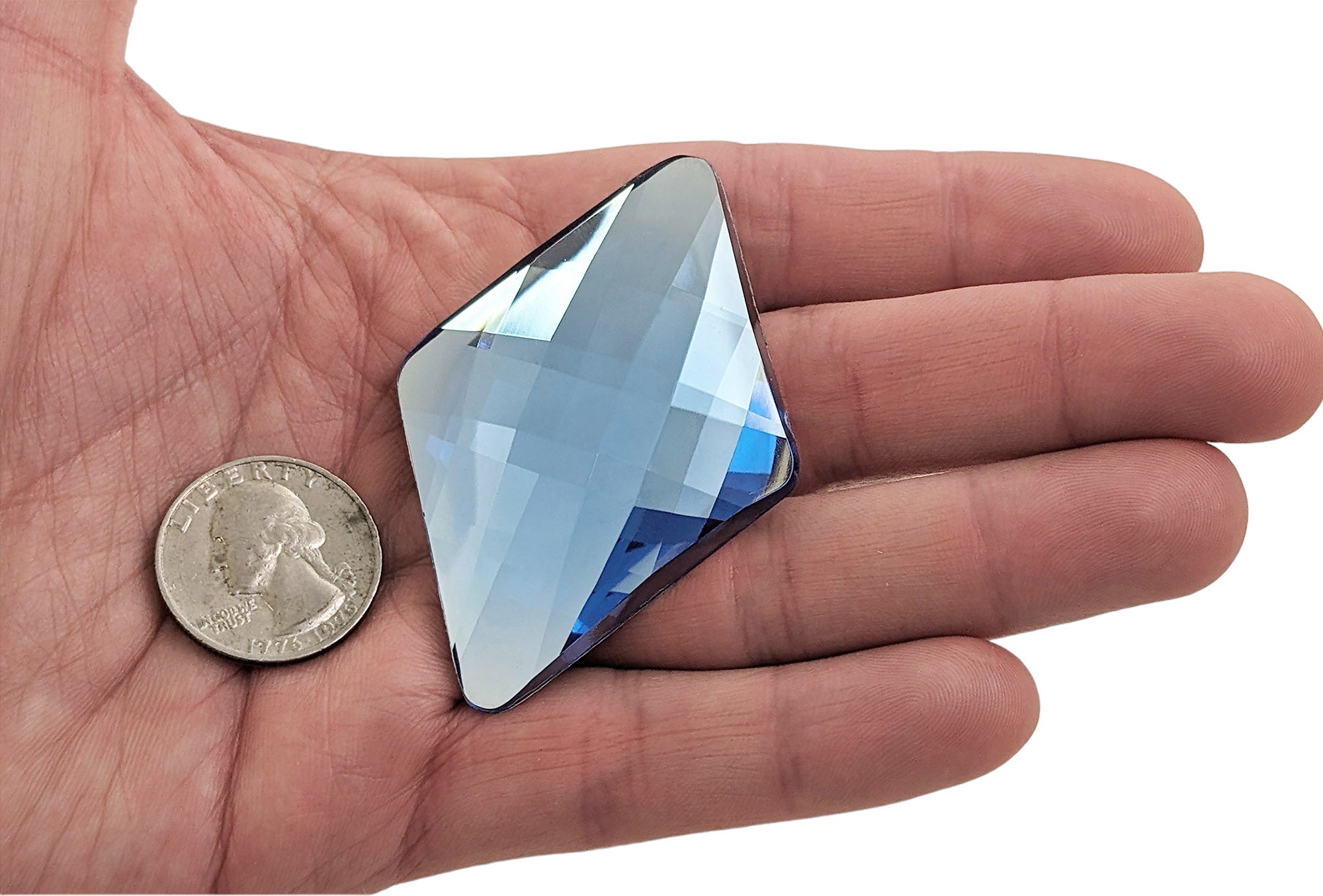 Blue Light Sapphire Extra Large Flat Back Diamond Gems  - 67x48mm