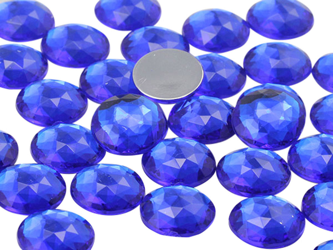 Blue Sapphire Flat Back Round Gems