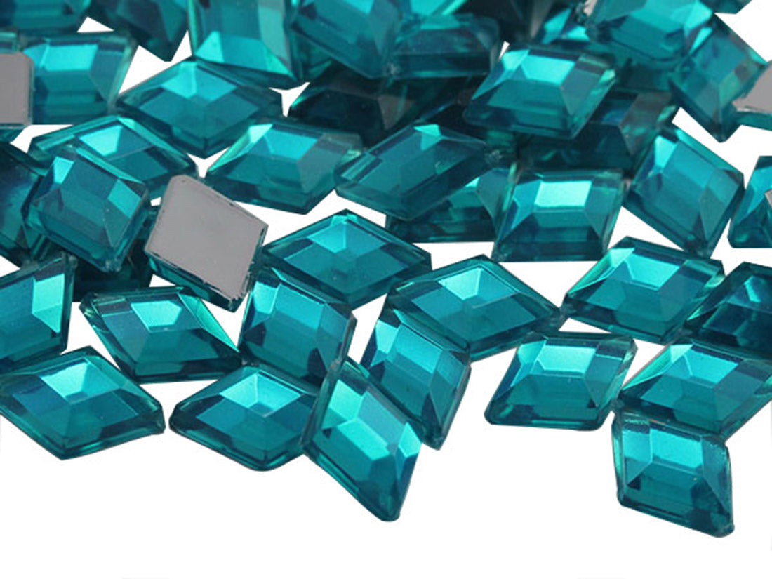 Blue Zircon Flat Back Diamond Gems - 10x7mm