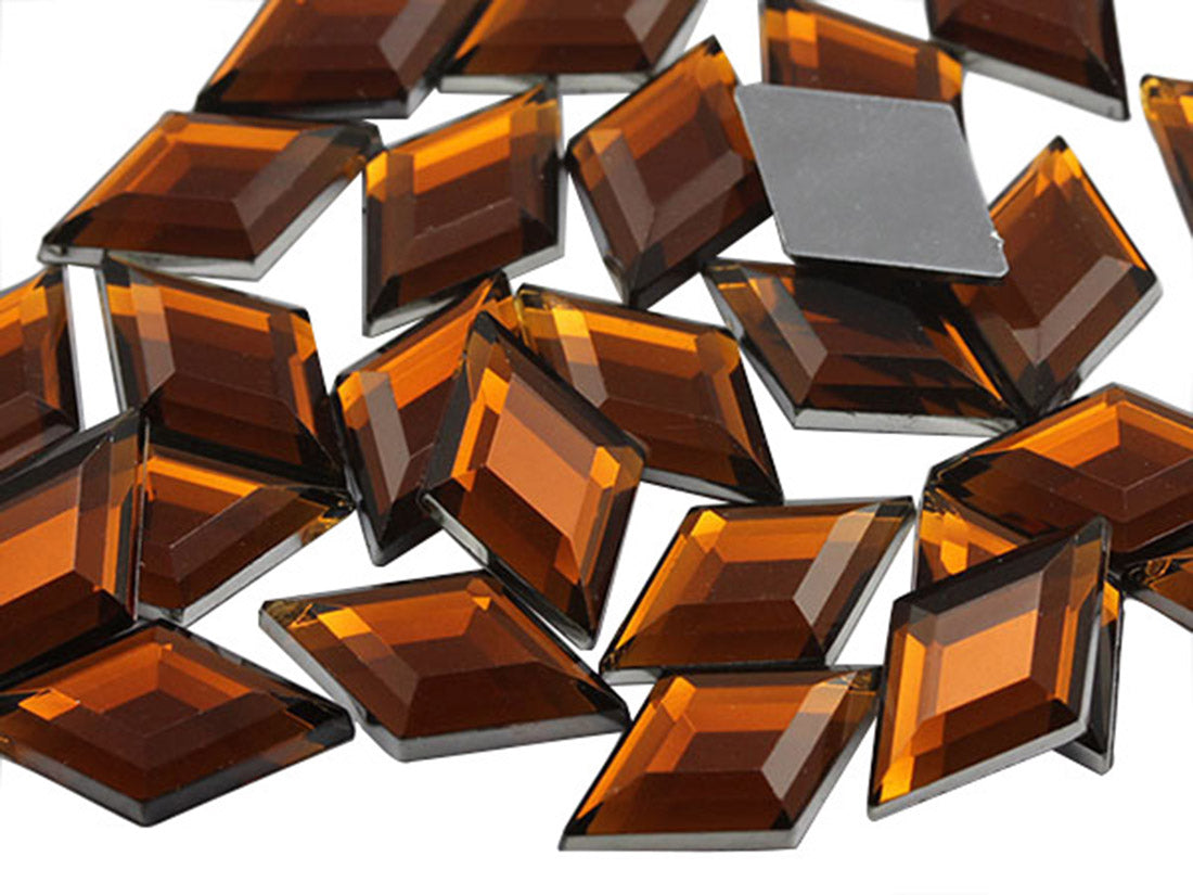 Brown Smokey Topaz Flat Back Diamond Gems - 18x11mm