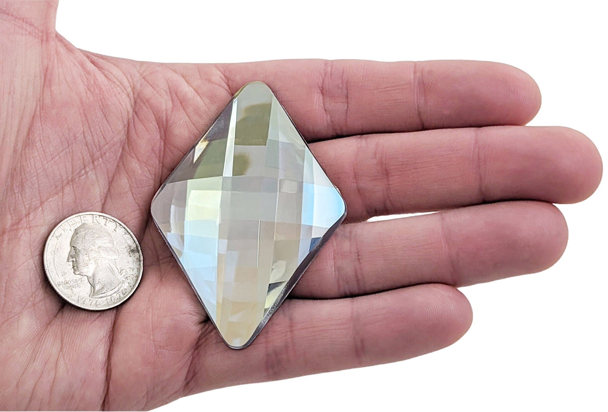 Crystal AB Extra Large Flat Back Diamond Gems  - 67x48mm