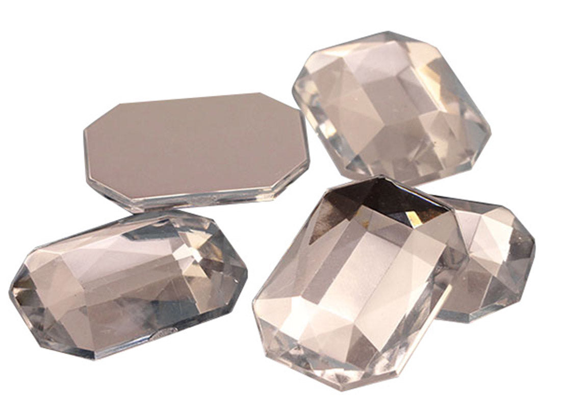 Crystal Clear Flat Back Octagon Gems
