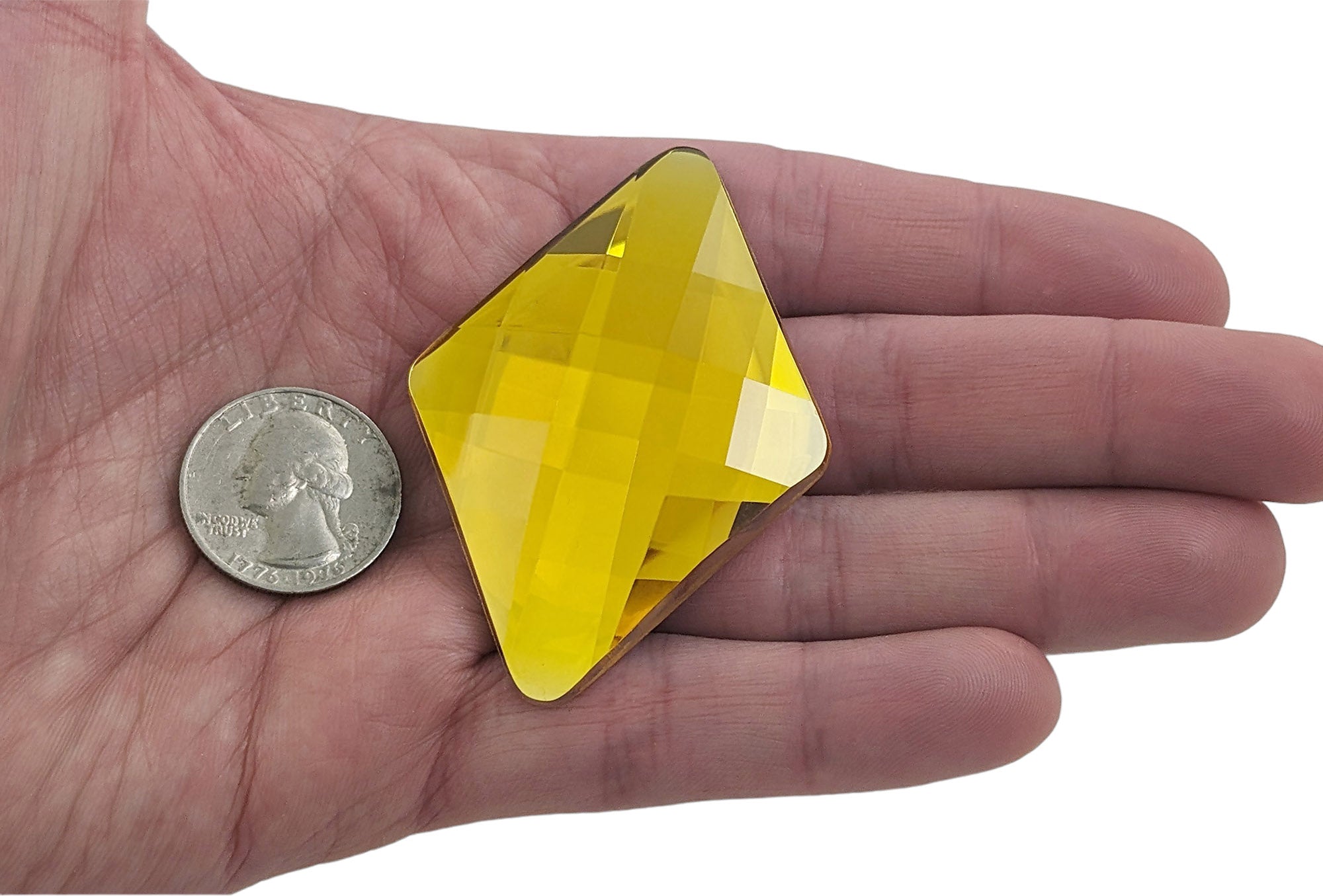 Gold Topaz Extra Large Flat Back Diamond Gems  - 67x48mm