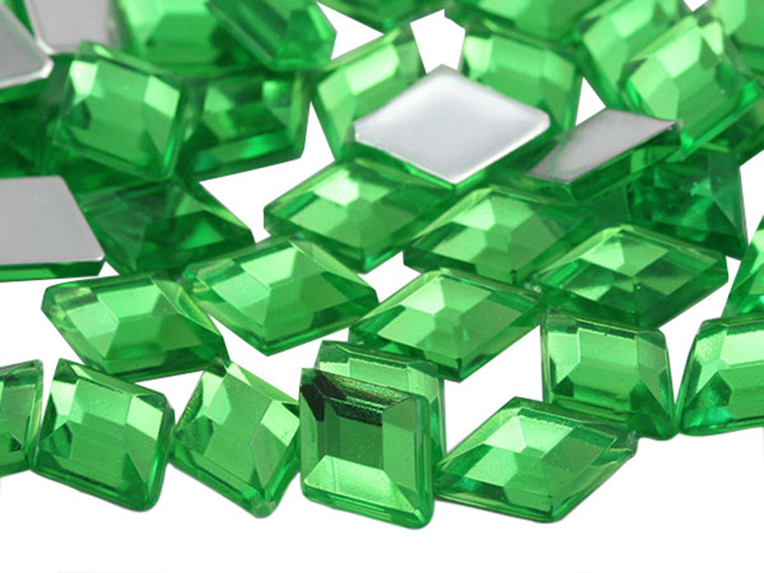 Green Peridot .PD2 Flat Back Diamond Gems - 10x7mm
