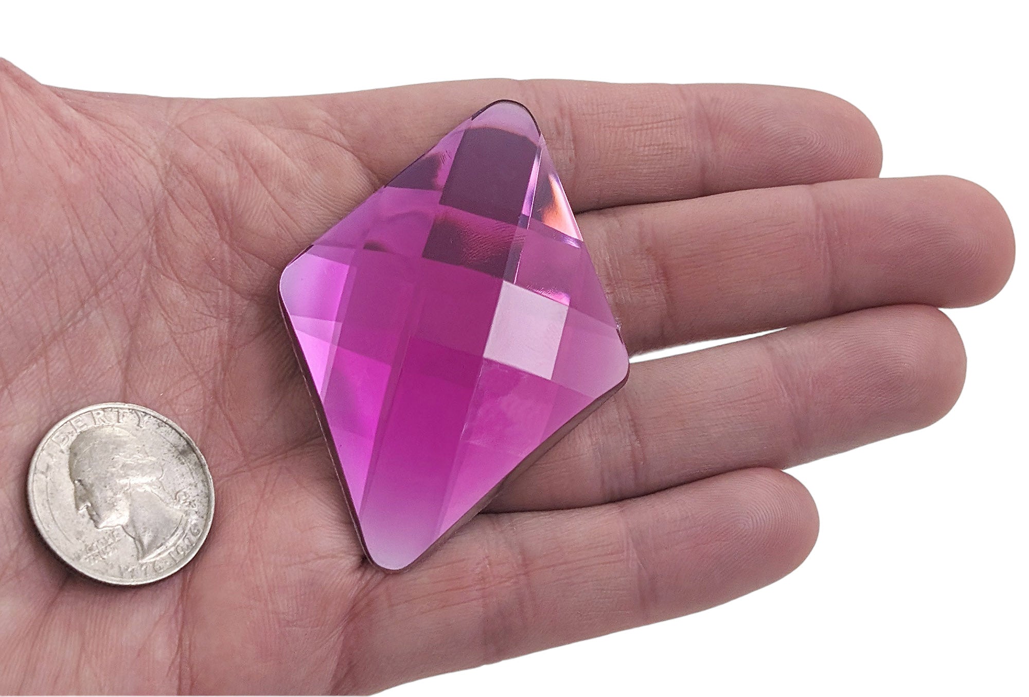 Pink Fuchsia Extra Large Flat Back Diamond Gems  - 67x48mm