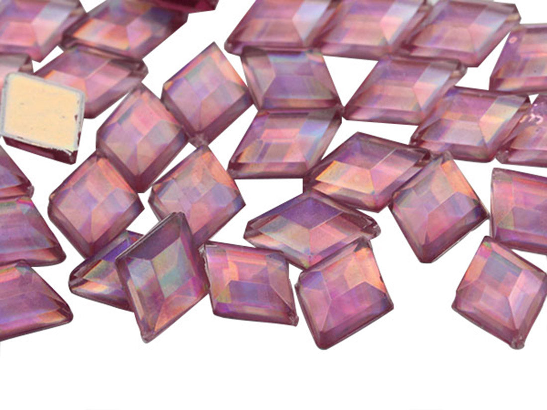 Pink Rose AB Flat Back Diamond Gems - 10x7mm