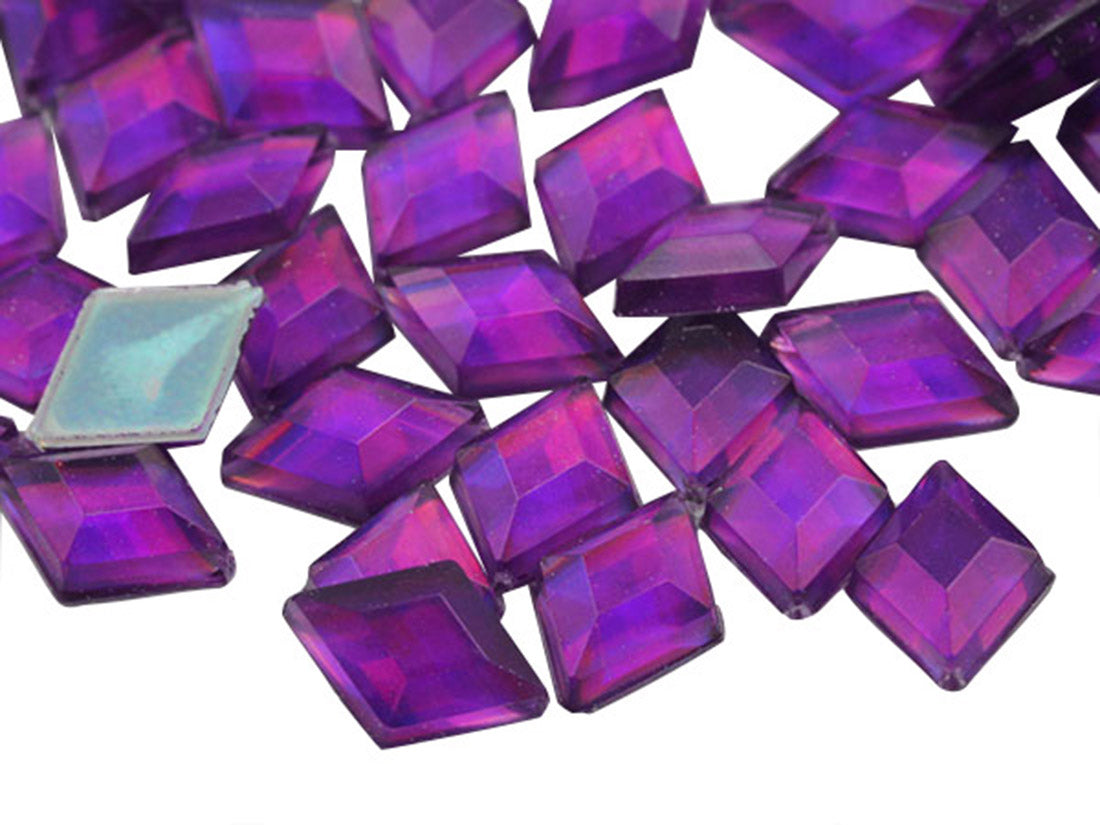 Purple Amethyst AB Flat Back Diamond Gems - 10x7mm
