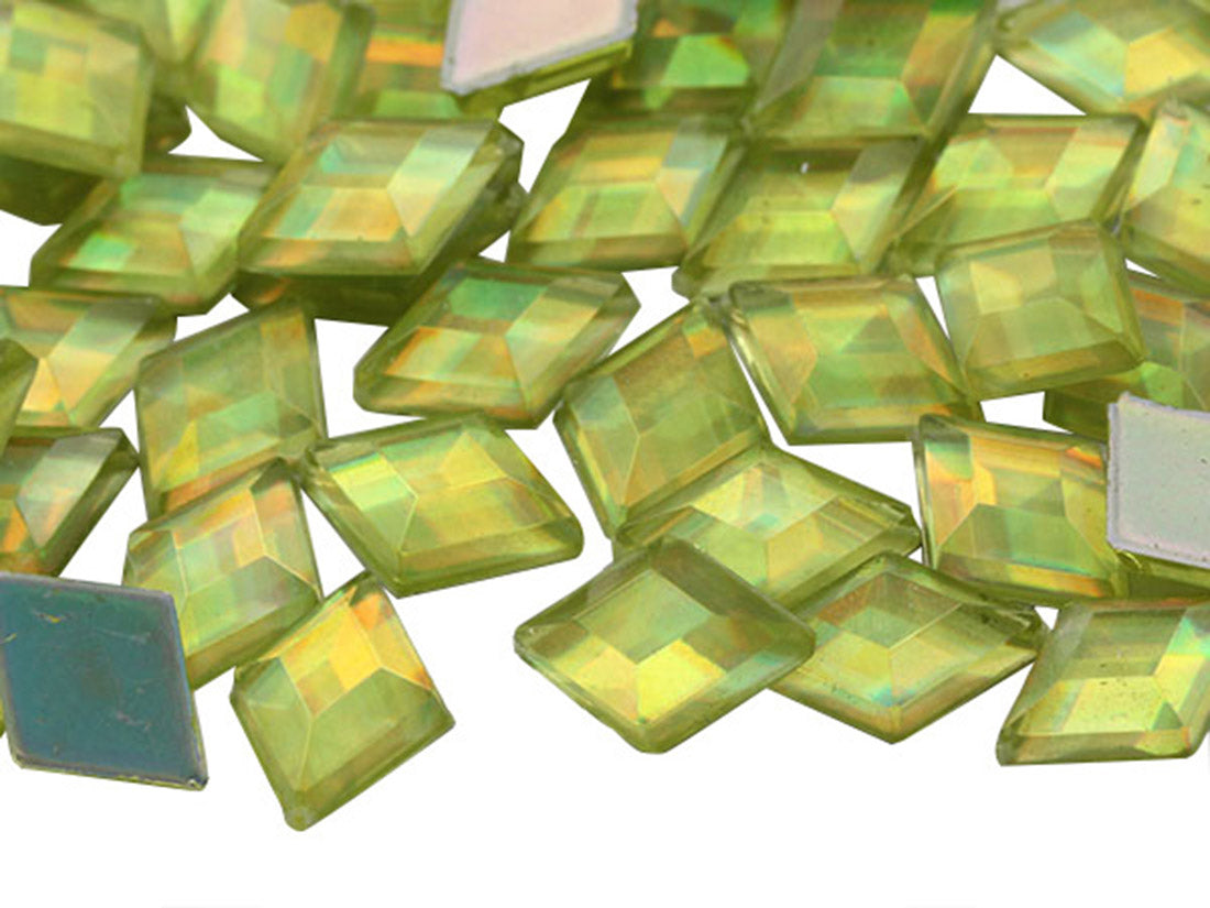 Yellow Jonquil AB Flat Back Diamond Gems - 10x7mm