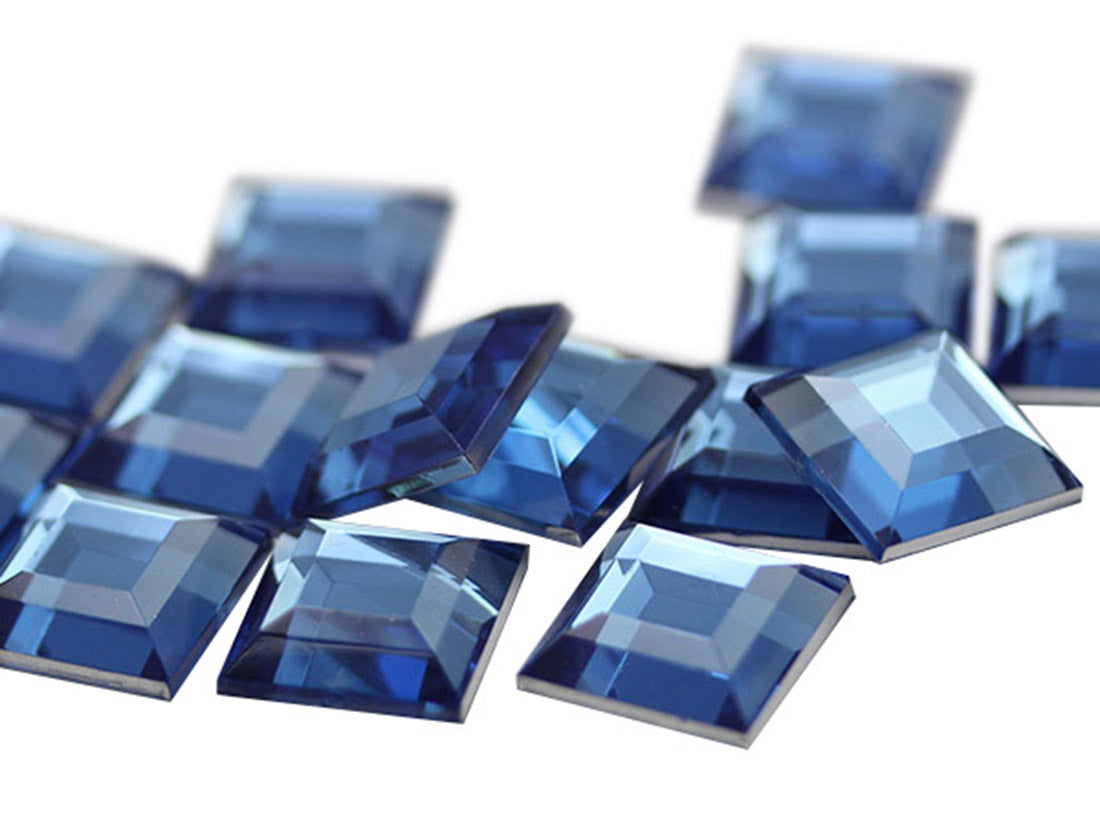 Blue Light Sapphire Flat Back Square Gems