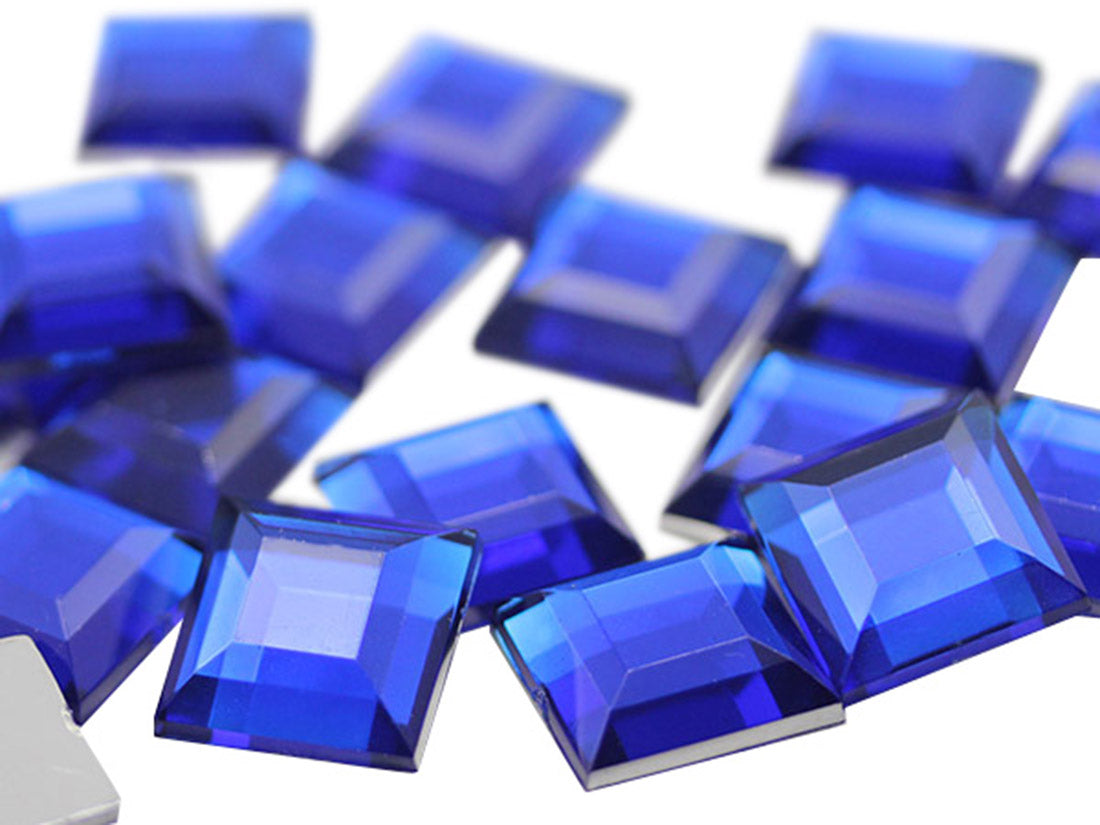 Blue Sapphire Flat Back Square Gems