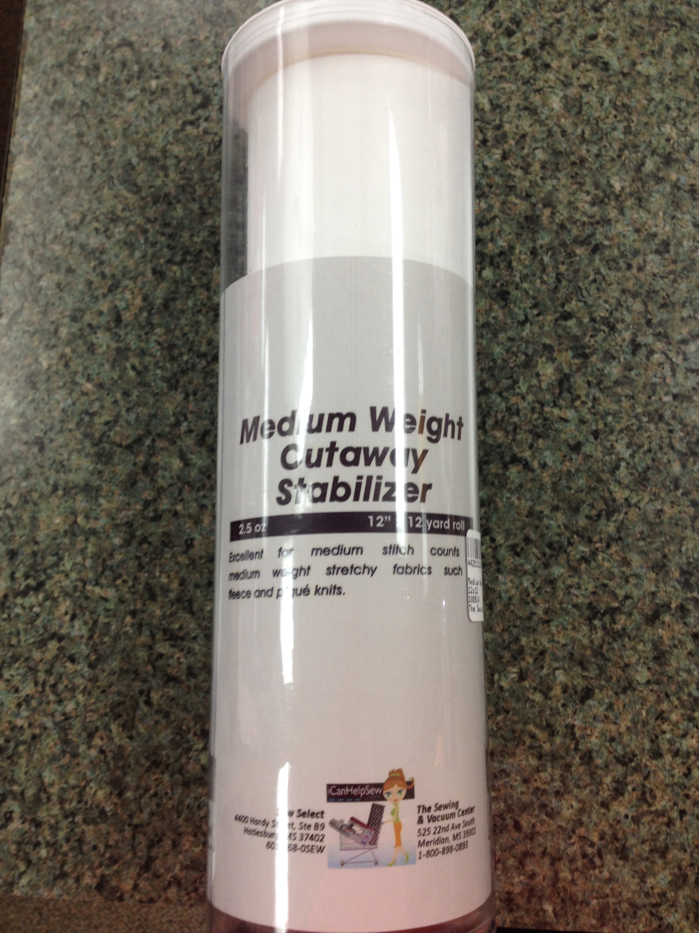 Medium Weight Cutaway Stablizer 12"x12 yard roll