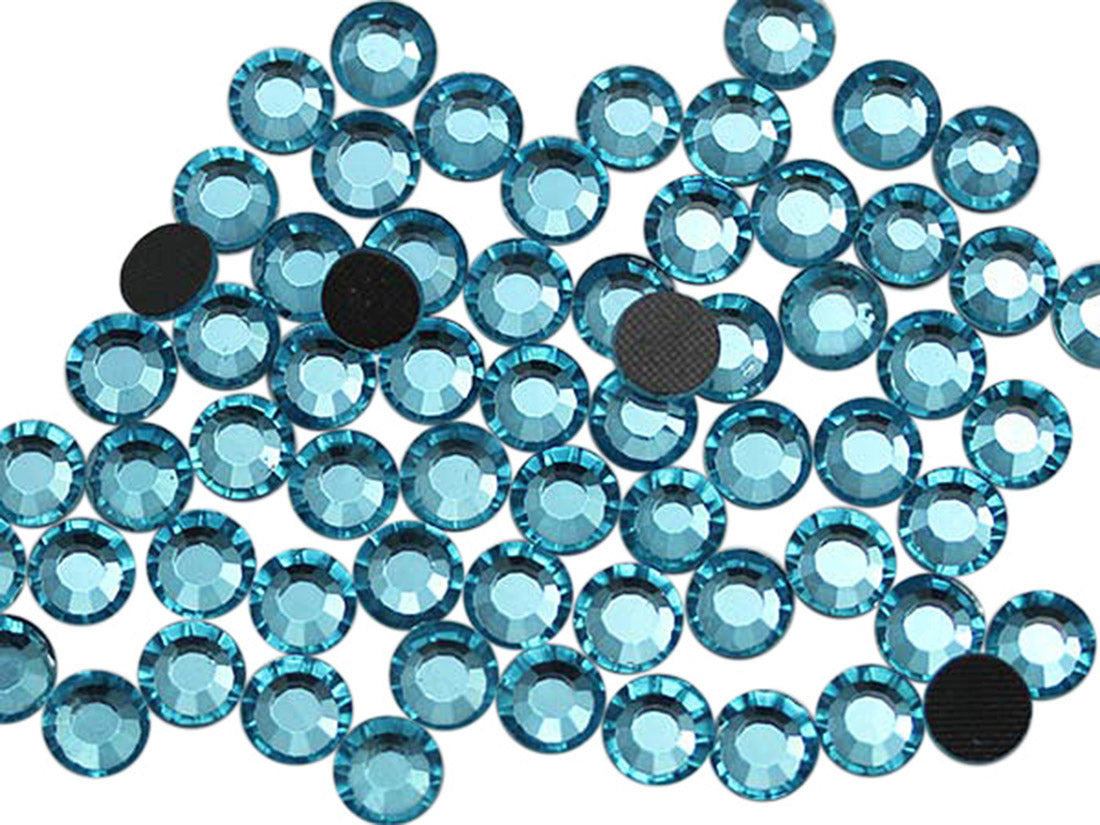 Blue Aquamarine Hotfix Glass Rhinestones