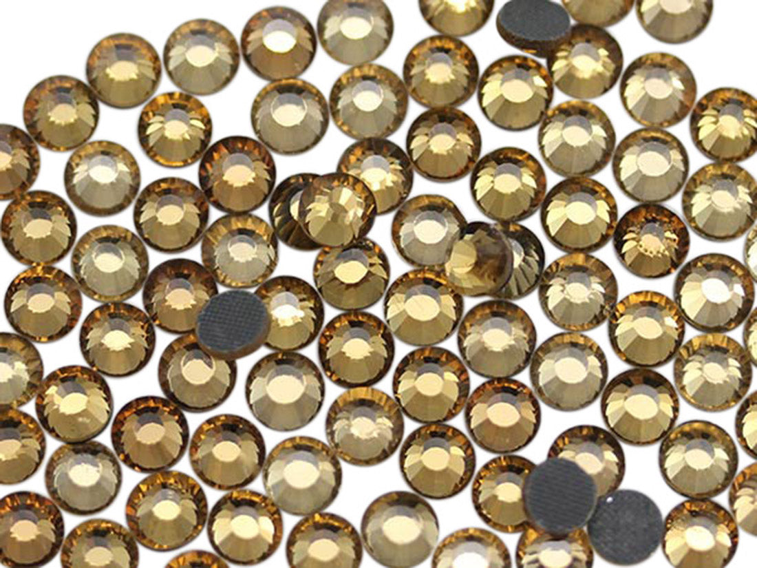 Brown Light Topaz Hotfix Glass Rhinestones