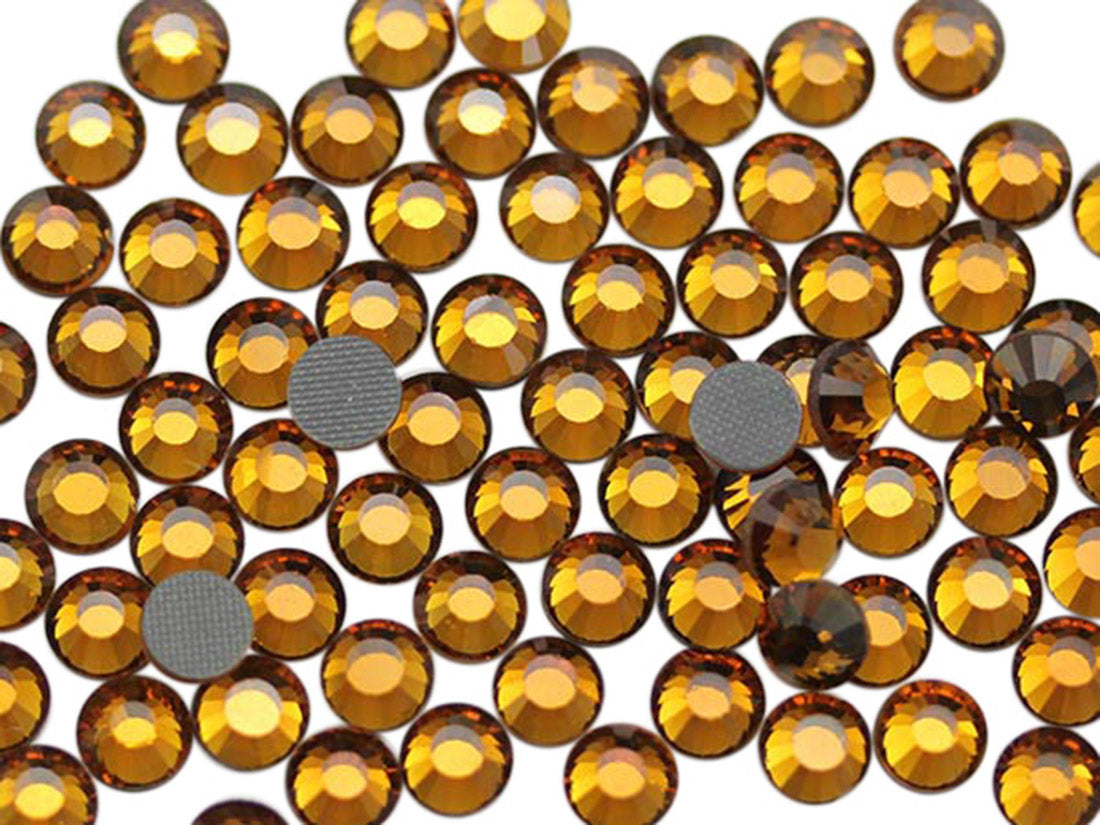 Brown Topaz Hotfix Glass Rhinestones