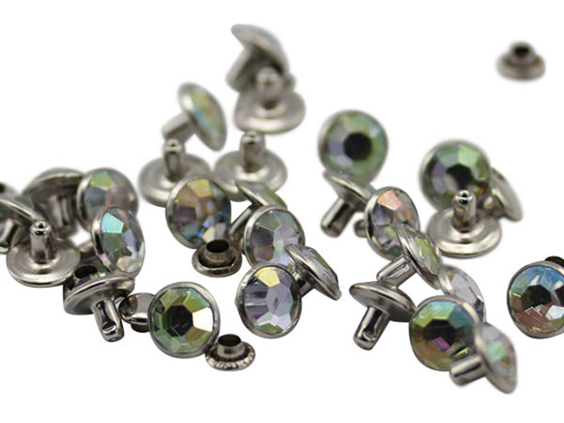 Crystal Clear AB Rhinestone Rivets