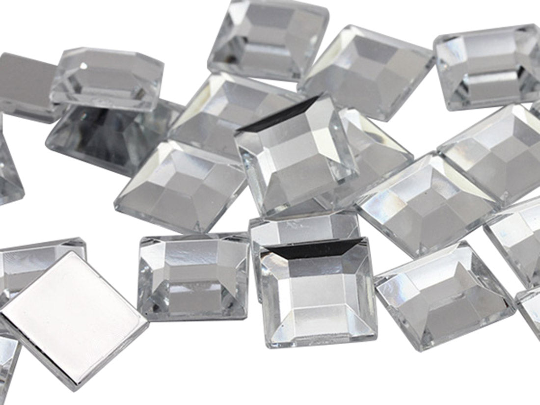 Crystal Clear Flat Back Square Gems