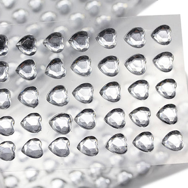 Crystal Heart Stick On Gems